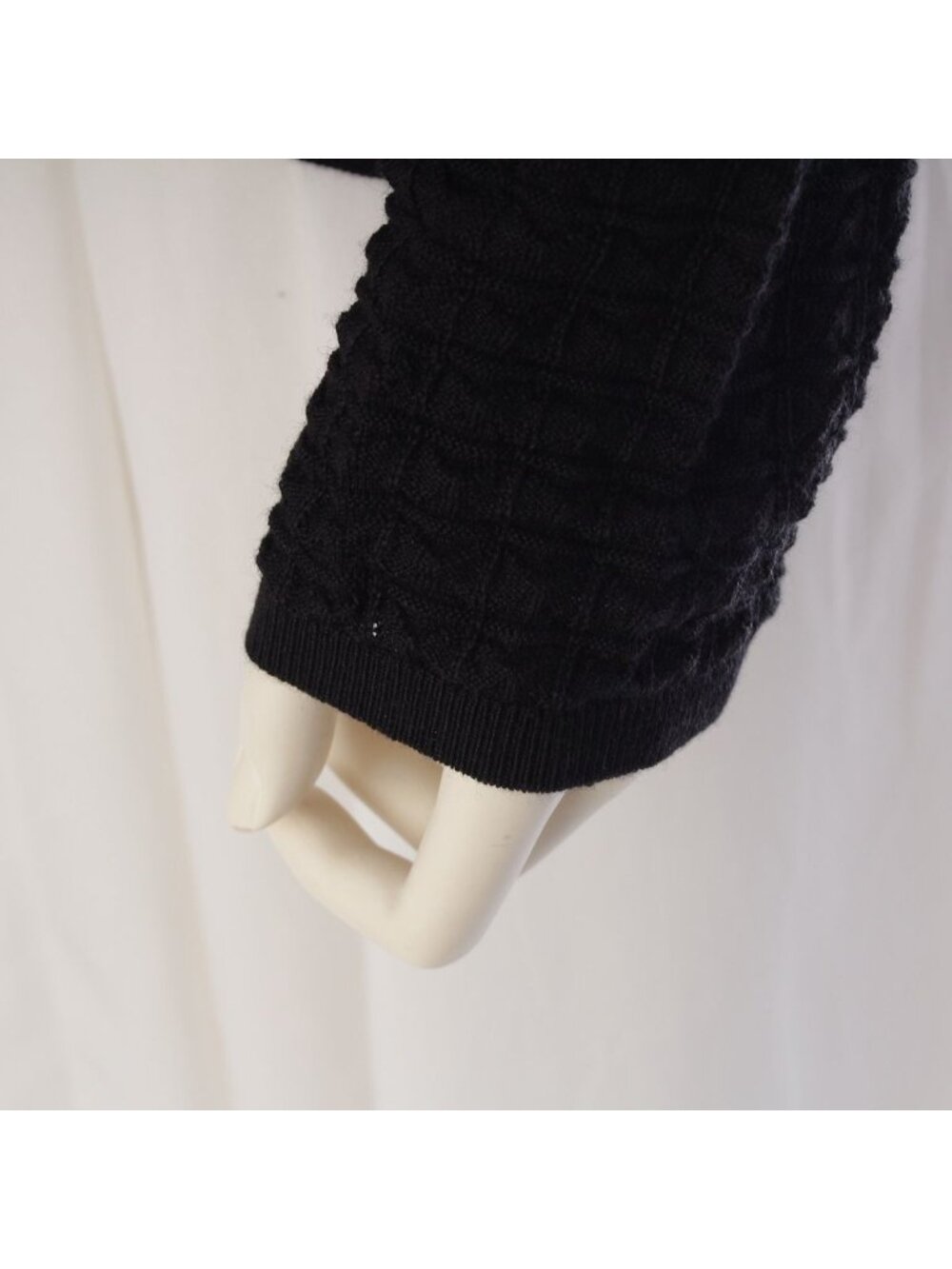 Hermes Cashmere Series Button Cardigan Top Black 38 - Picture 6 of 10